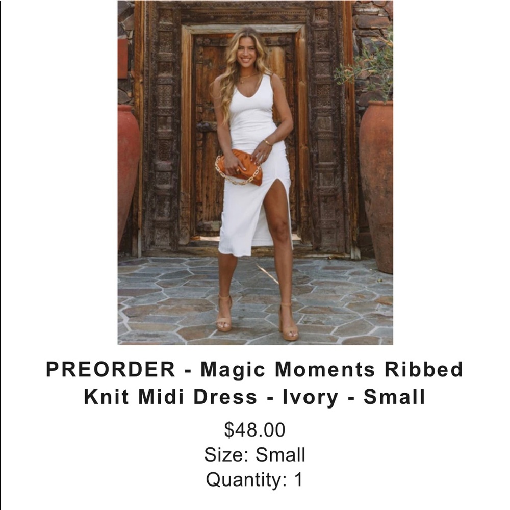 VICI Magic Moments Ribbed Knit Midi Dress